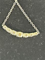 ?? Tiffany & Co. East West Necklace – Graduated 7 Diamonds – 0.42ctw – PT950 Pla